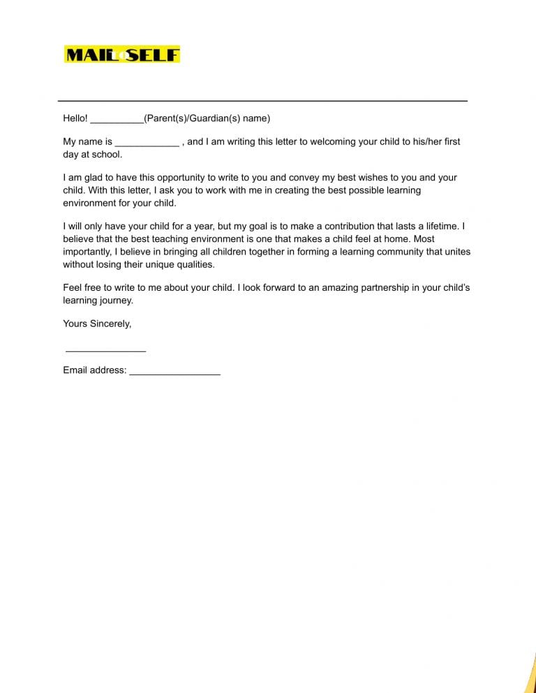 First Day of School Letter to Parents: How To, Templates & Examples ...