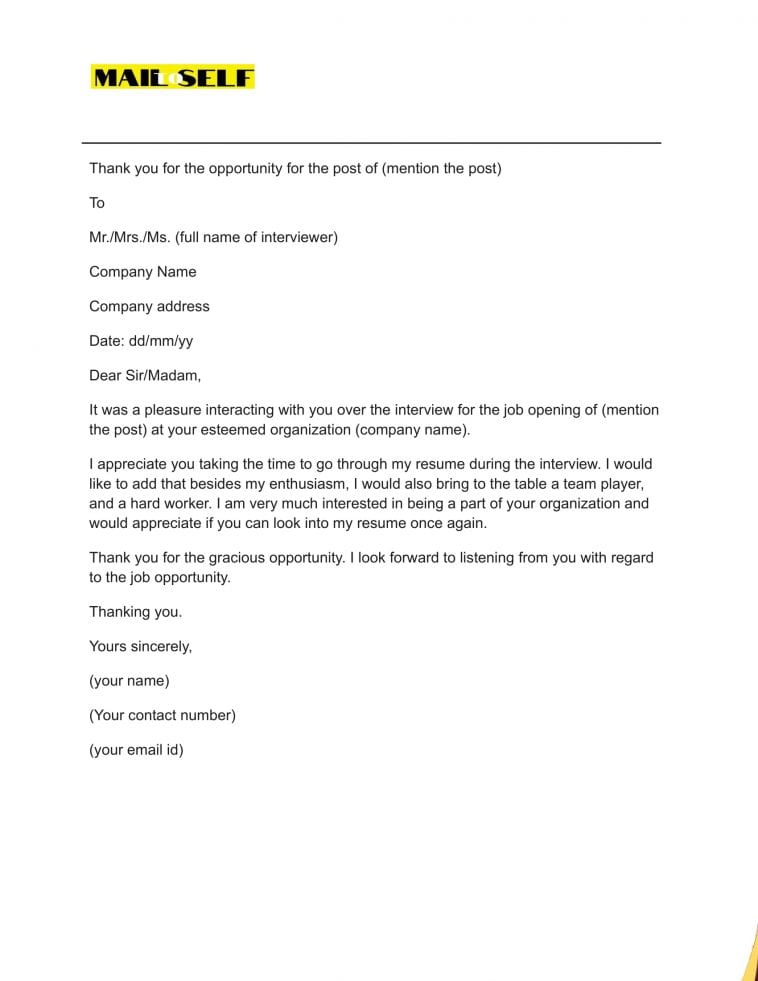 Thank You Letter After A Bad Interview: How to, Templates & Examples ...