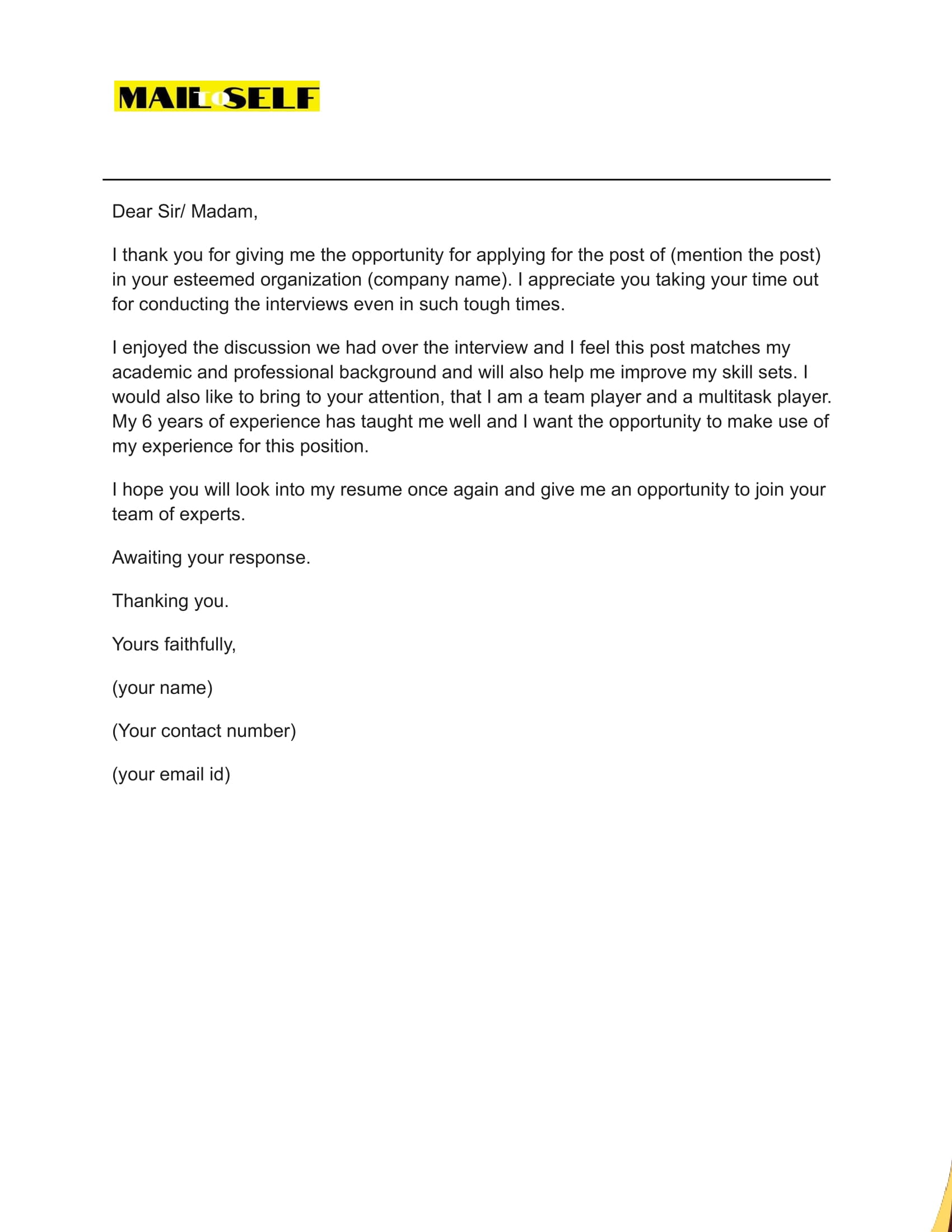 Thank You Letter After A Bad Interview: How to, Templates & Examples ...