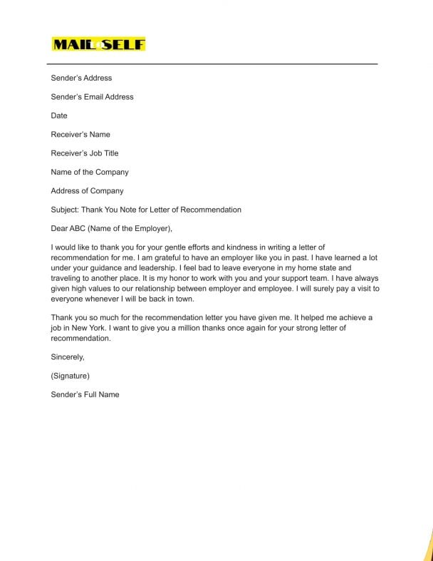 Thank You Letter for the Letter of Recommendation: How to, Templates ...