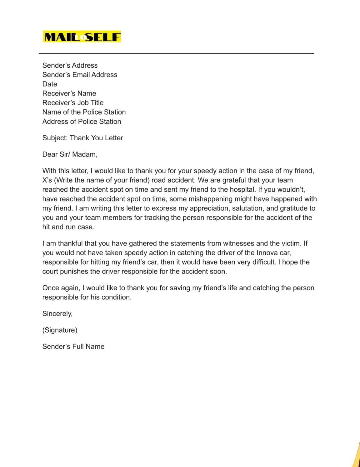 Thank You Letter to Police Officer: How to, Templates & Examples | Mail ...